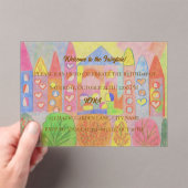 Whimsical Pastel Fairytale Castle Birthday Acryleinladungen (Insitu (Handheld))