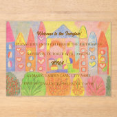 Whimsical Pastel Fairytale Castle Birthday Acryleinladungen (Vorderseite)