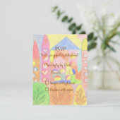 Whimsical Pastel Fairytale Castle RSVP Card Karte (Stehend Vorderseite)