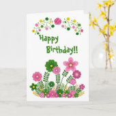 Whimsical Pastel Floral Happy Birthday Card Karte (Gelbe Blume)