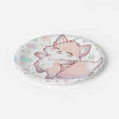 Whimsical Pastel Fox Babydusche Pappteller (Schrägansicht)