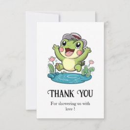 Whimsical Pastel Frog Baby Dusche Dankeskarte