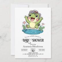 Whimsical Pastel Frog Baby Dusche
