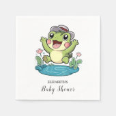 Whimsical Pastel Frog Baby Dusche Serviette (Vorderseite)