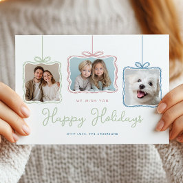 Whimsical Pastel Geschenkboxen Foto Feiertagskarte