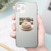 Whimsical Pastel Glasur Donut Glänzend   Aufkleber (Telefon)