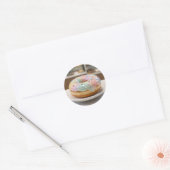 Whimsical Pastel Glasur Donut Glänzend   Runder Aufkleber (Umschlag)