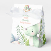 Whimsical Pastel Hatching Bald Dino Baby Dusche Geschenkschachtel (Vorderseite)