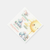 Whimsical Pastel Hatching Bald Dino Baby Dusche Serviette (Ecke)