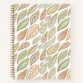 Whimsical Pastel Leaf Drift Pattern  Notizblock