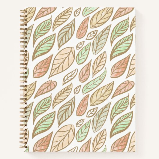 Whimsical Pastel Leaf Drift Pattern  Notizblock (Vorderseite)