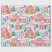 Whimsical Pastel Pink Gingerbread Traum Weihnachte Geschenkpapier (Flach)