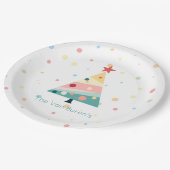 Whimsical Pastel Polka Dot Christmas Pappteller (Schrägansicht)