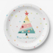Whimsical Pastel Polka Dot Christmas Pappteller (Vorderseite)