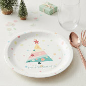 Whimsical Pastel Polka Dot Christmas Pappteller