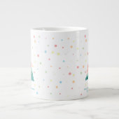 Whimsical Pastel Polka Dot Weihnachtsbaum Jumbo-Tasse (Vorderseite)