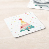 Whimsical Pastel Polka Dot Weihnachtsweih Unterset Rechteckiger Pappuntersetzer (angewinkelt)