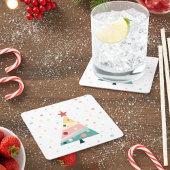 Whimsical Pastel Polka Dot Weihnachtsweih Unterset Rechteckiger Pappuntersetzer