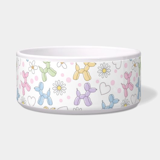 Whimsical Pastel Poodle Personalized Pet Bowl Napf (Links)