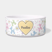 Whimsical Pastel Poodle Personalized Pet Bowl Napf (Vorderseite)