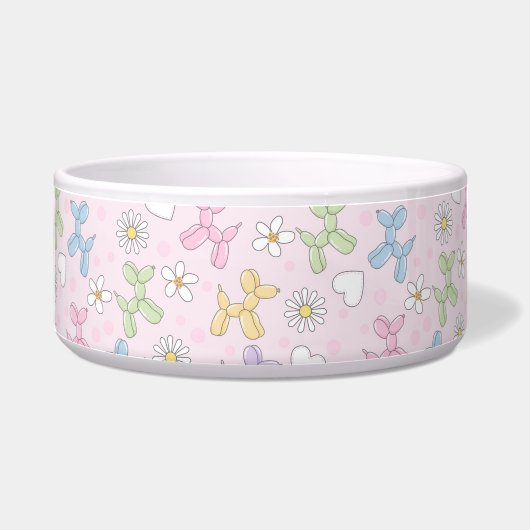 Whimsical Pastel Poodle Personalized Pet Bowl Napf (Links)