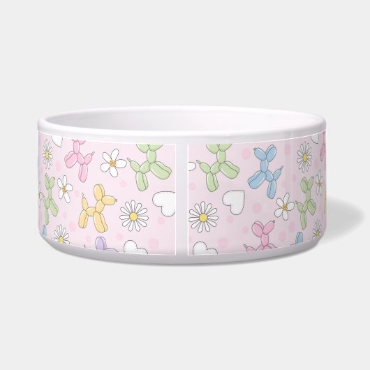 Whimsical Pastel Poodle Personalized Pet Bowl Napf (Rückseite)