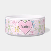 Whimsical Pastel Poodle Personalized Pet Bowl Napf (Vorderseite)