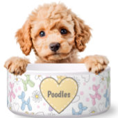 Whimsical Pastel Poodle Personalized Pet Bowl Napf