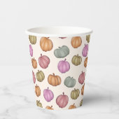 Whimsical Pastel Pumpkin Pastel Pattern Party Pappbecher (Vorderseite)