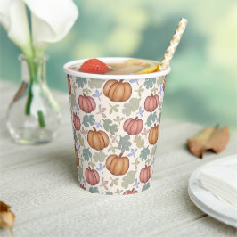 Whimsical Pastel Pumpkin Pastel Pattern Party Pappbecher
