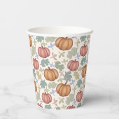 Whimsical Pastel Pumpkin Pastel Pattern Party Pappbecher (Rückseite)
