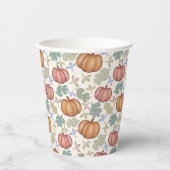 Whimsical Pastel Pumpkin Pastel Pattern Party Pappbecher (Vorderseite)