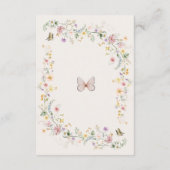 Whimsical Pastel Spring Wildblume Hochzeitdetails Begleitkarte (Rückseite)