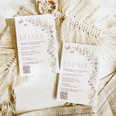 Whimsical Pastel Spring Wildblume Hochzeitdetails Begleitkarte