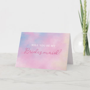 Whimsical Pastel Sunset Lover Bridesmaid Vorschlag Karte