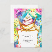 Whimsical Pastel Swirl Ice Creme Geburtstag Dankeskarte (Vorne/Hinten)