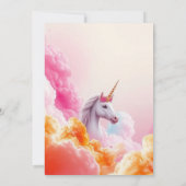Whimsical Pastel Unicorn Cloud Girly 10th Birthday Einladung (Rückseite)