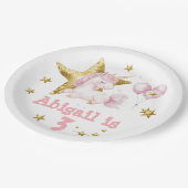 Whimsical Pastel Unicorn Pony Party Pappteller (Schrägansicht)