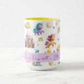 Whimsical Pastel Unicorns und Burgen Fantasy Tasse (Zentrum)