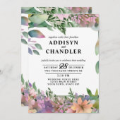 Whimsical Pastel Watercolor Wildblume Hochzeit Einladung (Vorne/Hinten)