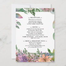 Whimsical Pastel Watercolor Wildblume Hochzeit