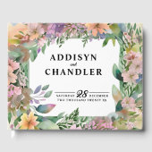 Whimsical Pastel Watercolor Wildblume Hochzeit Gästebuch (Vorderseite)