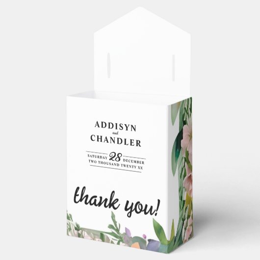 Whimsical Pastel Watercolor Wildblume Hochzeit Geschenkschachtel (Geöffnet)