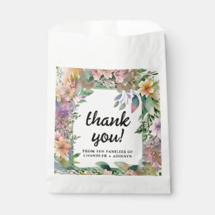 Whimsical Pastel Watercolor Wildblume Hochzeit Geschenktütchen