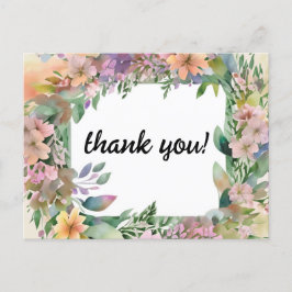 Whimsical Pastel Watercolor Wildblume Hochzeit Postkarte