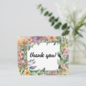 Whimsical Pastel Watercolor Wildblume Hochzeit Postkarte (Stehend Vorderseite)