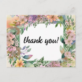 Whimsical Pastel Watercolor Wildblume Hochzeit Postkarte