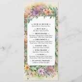 Whimsical Pastel Watercolor Wildblume Hochzeit Programm (Rückseite)