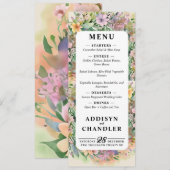 Whimsical Pastel Watercolor Wildblume Hochzeit Programm (Vorne/Hinten)