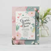 Whimsical Pastel Wedding Einladung (Stehend Vorderseite)
